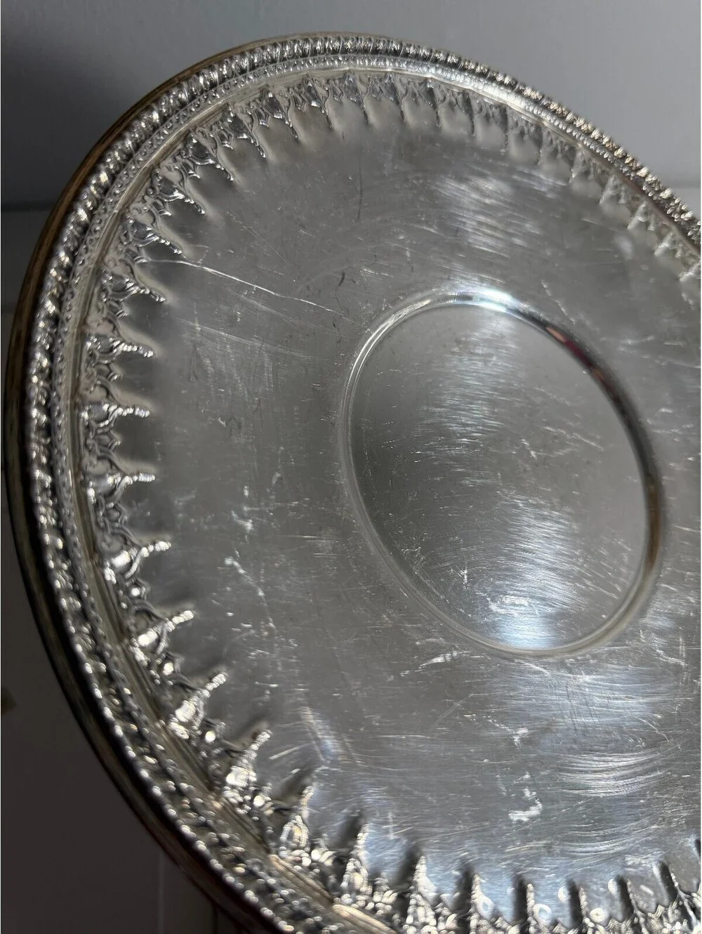 Reed & Barton MCM Silverplate 1202 tray and 1203 Holloware Bowl 6